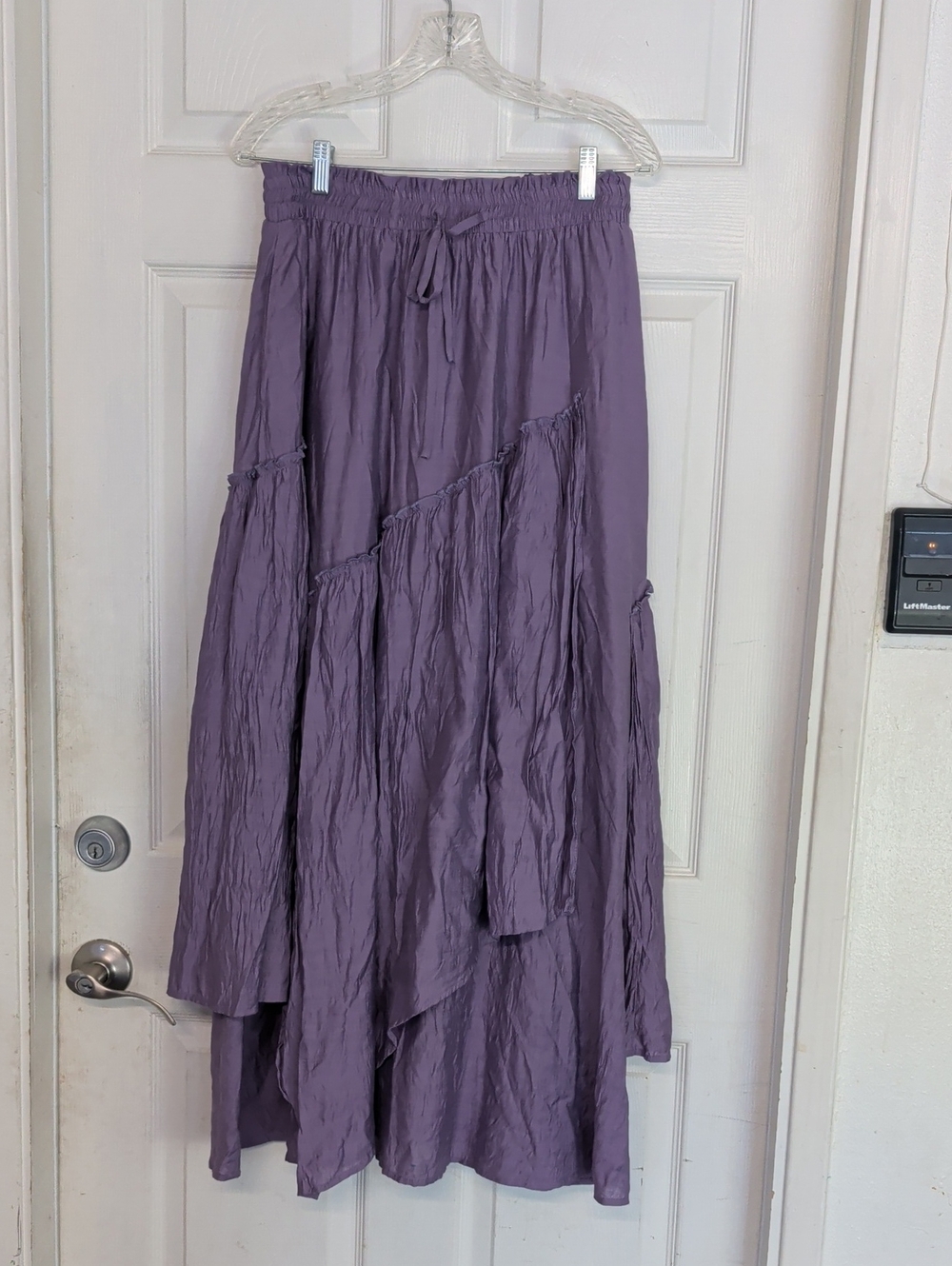 Scarlet Darkness Purple Tiered Boho layered Renaissance maxi skirt L